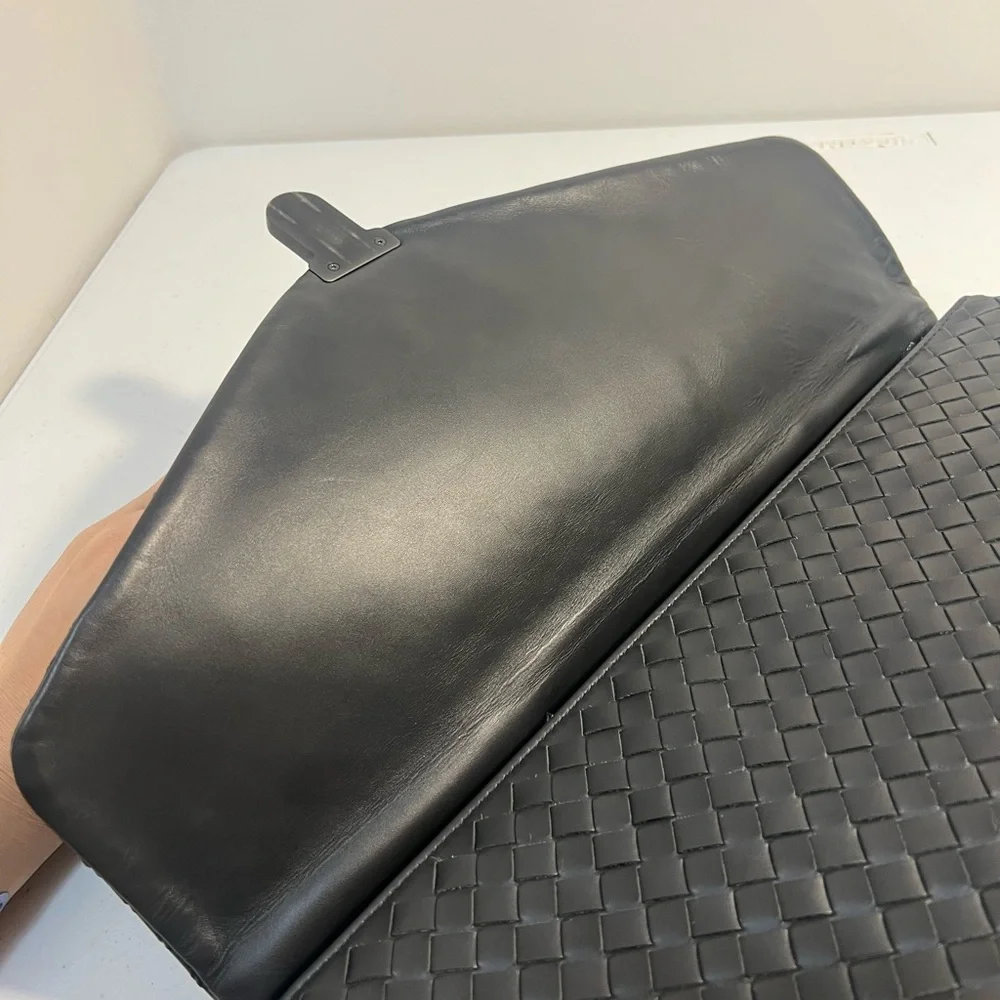 Bottega Veneta Briefcase Intrecciato Envelope Dark Gray leather business bag